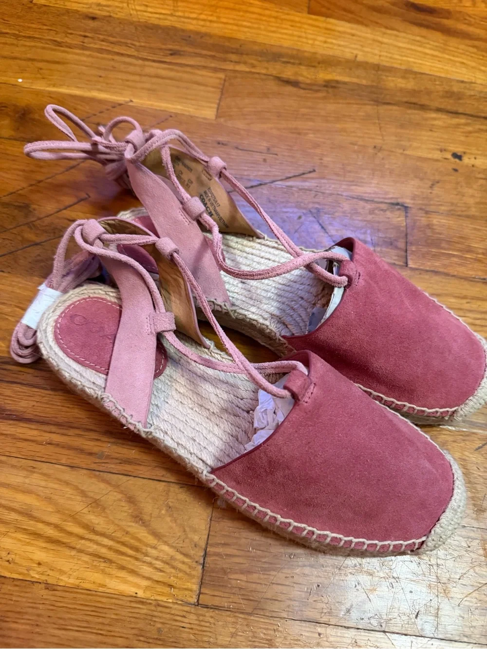 Coach Rita Suede Espadrille with Ankle straps